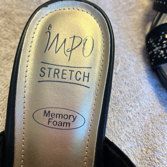 Excellent condition Impo memory foam slip on wedge shoes with rhinestones - Picture 3 of 11